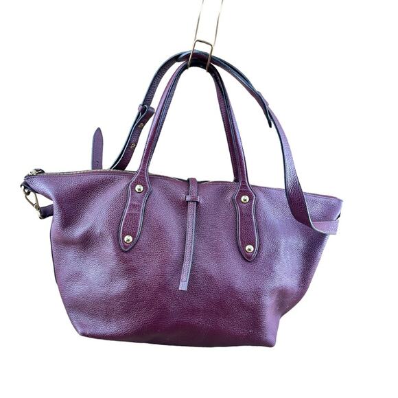 Annabel Ingall Isabella Purple Pebbled Leather Large Tote Satchel Bag - Picture 1 of 15